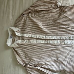 Princess Polly Cream and Tan Striped Blouse